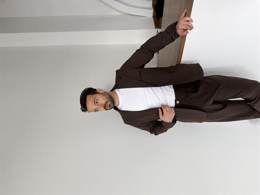 Kahve Bezayağı Pamuk Oversize Takım Elbise SNZ 1325