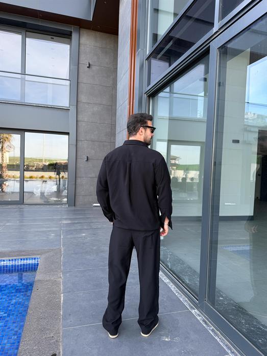 Siyah Diogenal Tensel Pamuk Oversize Takım SNZ 1320