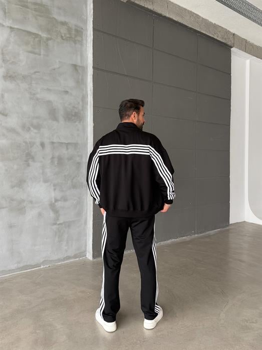 Siyah Şeritli Oversize 2 İplik Takım