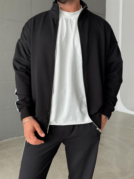 Siyah Şeritli Oversize 2 İplik Takım