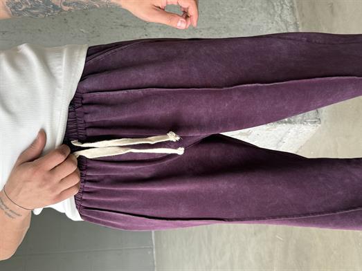 Bordo İki İplik Yıkamalı Ön Tek Çimalı Eşofman PLZ 26168