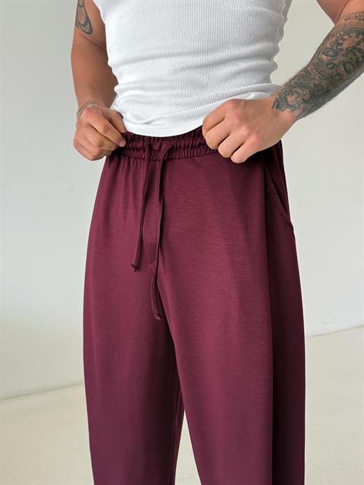 Bordo Viskon Balon Pantolon PNC 4063