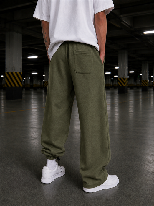 Haki Unisex Stoper Paça Pamuk Eşofman SC2