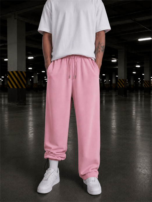 Pembe Unisex Stoper Paça Pamuk Eşofman SC2