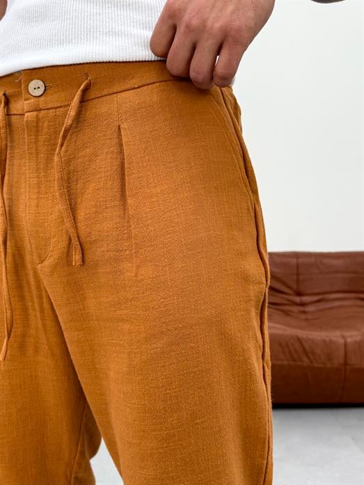 Taba Bel İpli Keten Pantolon PNC 4021