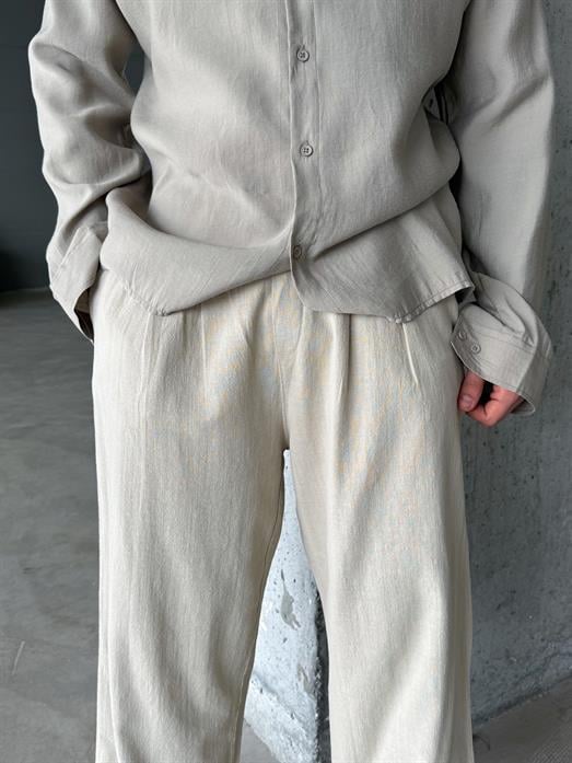 Vizon Super Baggy Ham Keten Pantolon MSS
