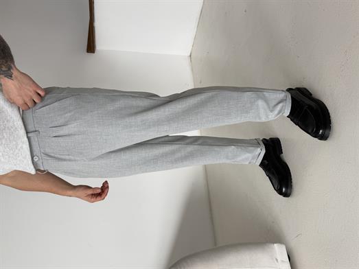 Açıkgri Bezayağı Boyfriend Pamuk Kumaş Pantolon SNZ N1045