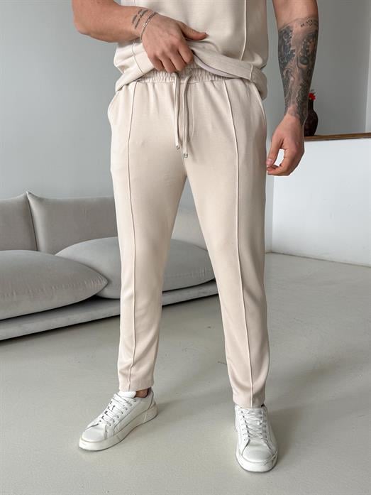 Bej Çimalı Regular Oysho Pantalon LNS 22079