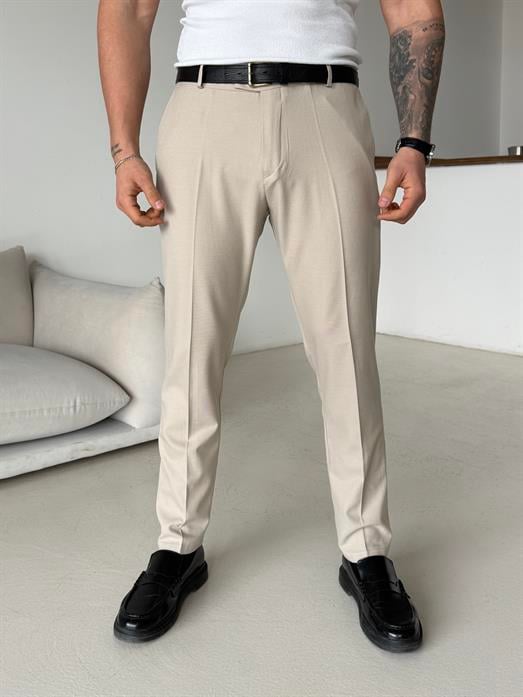 Bej Dilli Slim Fit Kumaş Pantalon SC