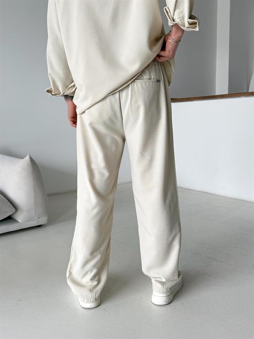 Bej Dokuma Keten Baggy Pantalon PLZ