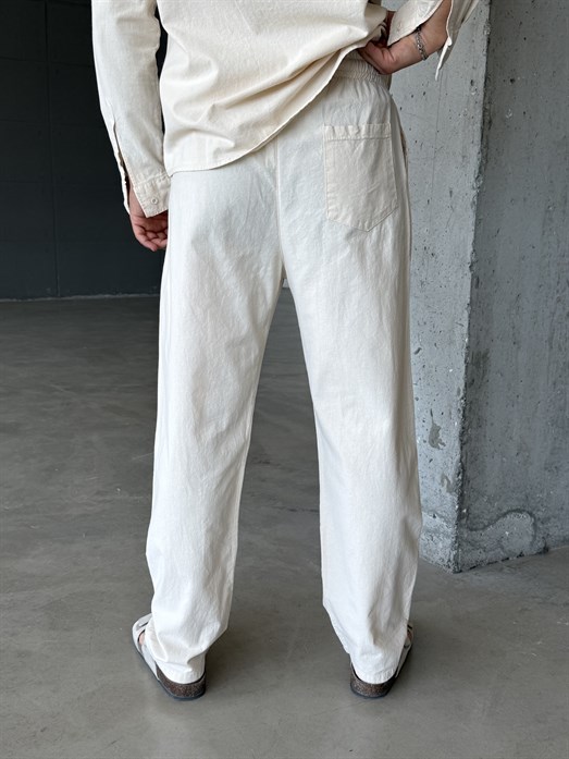 Bej Flex Keten Pantalon SNZ 1333