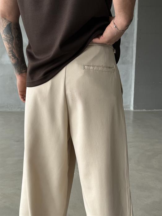 Bej Kore Kalıp Kumaş Pantalon SNZ 1448