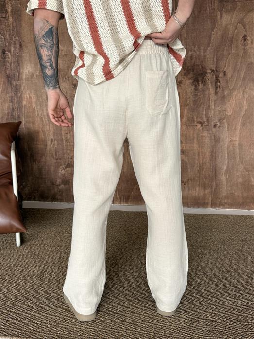 Bej Müslin Keten Pantalon LNS 23117