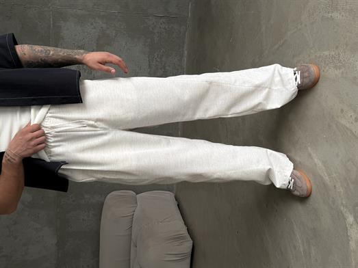 Bej Yumuşak Ham Keten Super Baggy Pantalon 40229 BRR