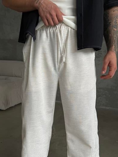 Bej Yumuşak Ham Keten Super Baggy Pantalon 40229 BRR