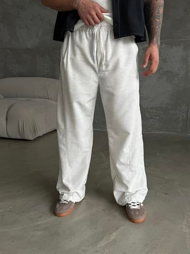 Bej Yumuşak Ham Keten Super Baggy Pantalon 40229 BRR