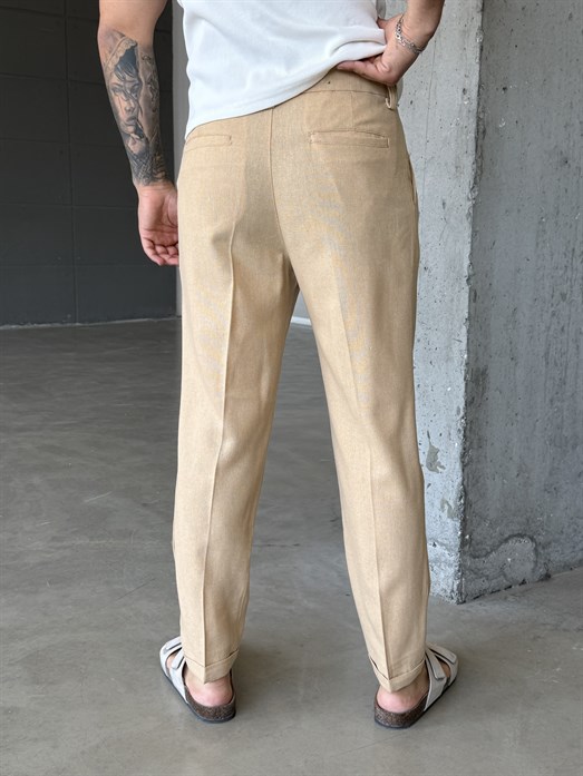 Camel Double Paça Pamuk Pantalon SNZ 3892