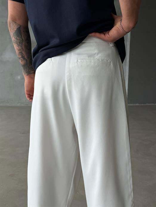 Ekru Kore Kalıp Kumaş Pantalon SNZ 1448