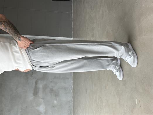 Gri Bol Basic Bağcıklı Kumaş Pantalon SC