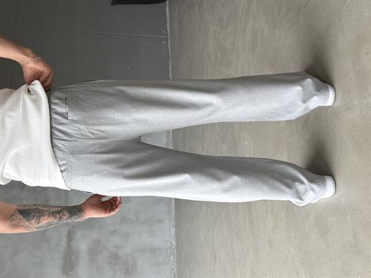 Gri Bol Basic Bağcıklı Kumaş Pantalon SC