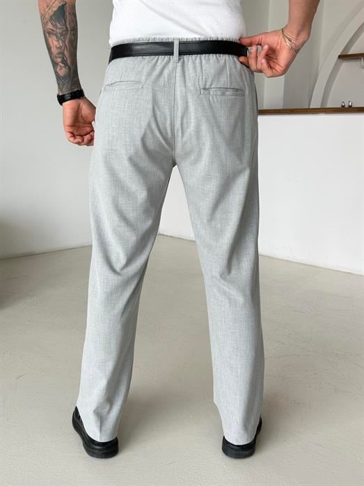 Gri Lastikli Baggy Kumaş Pantalon SC