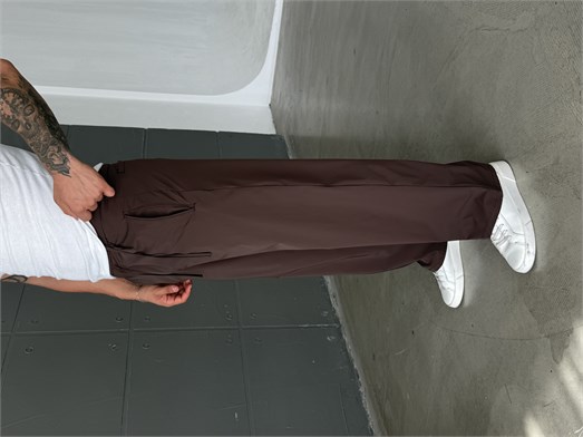 Kahve Bel Lastikli Kırışmaz Su Geçirmez Pantolon SNZ 1581
