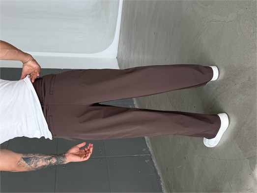 Kahve Bel Lastikli Kırışmaz Su Geçirmez Pantolon SNZ 1581
