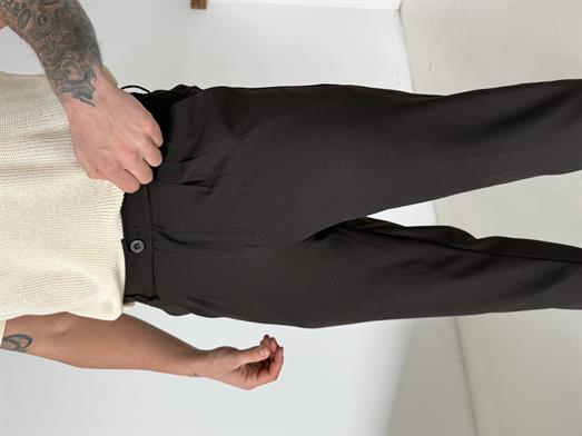 Kahve Bezayağı Boyfriend Pamuk Kumaş Pantolon SNZ N1045