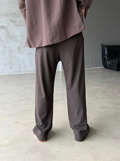 Kahve Bol Basic Bağcıklı Kumaş Pantalon SC