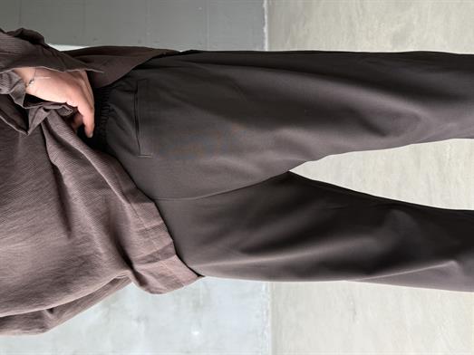Kahve Bol Basic Bağcıklı Kumaş Pantalon SC