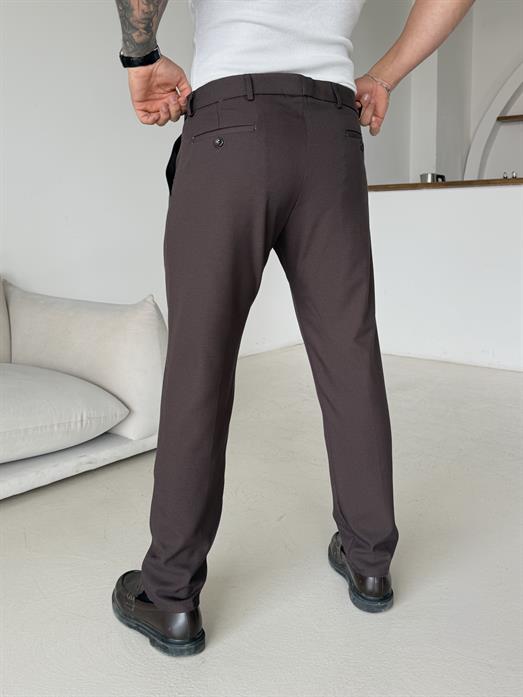 Kahve Dilli Slim Fit Kumaş Pantalon SC