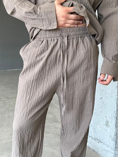 Kahve Gofre Pamuk Pantalon SNZ 1349