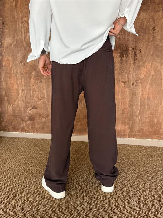 Kahve Modal Bel Lastikli Pantalon PLZ