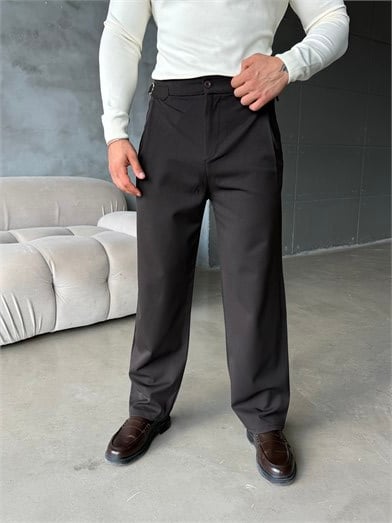 Kahve Tokalı Baggy Kumaş Pantalon SNZ 5104