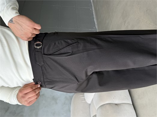 Kahve Tokalı Baggy Kumaş Pantalon SNZ 5104
