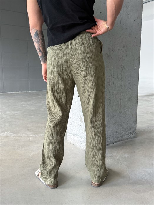 Haki Gofre Pamuk Pantalon SNZ 1349