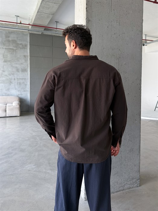Kahve Flex Keten Pantalon SNZ 1333
