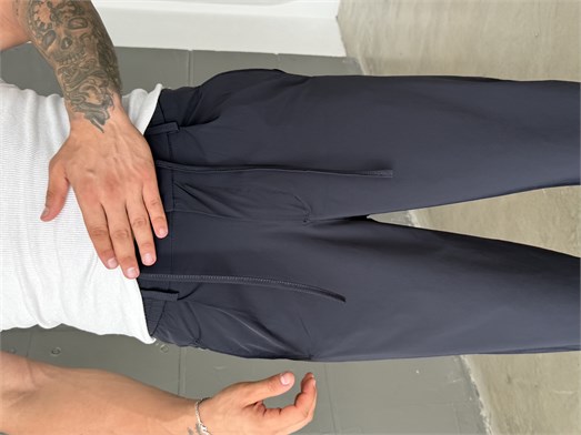 Lacivert Bel Lastikli Kırışmaz Su Geçirmez Pantolon SNZ 1581