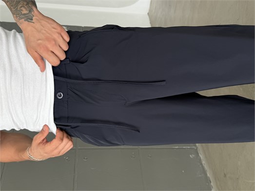Lacivert Bel Lastikli Kırışmaz Su Geçirmez Pantolon SNZ 1581