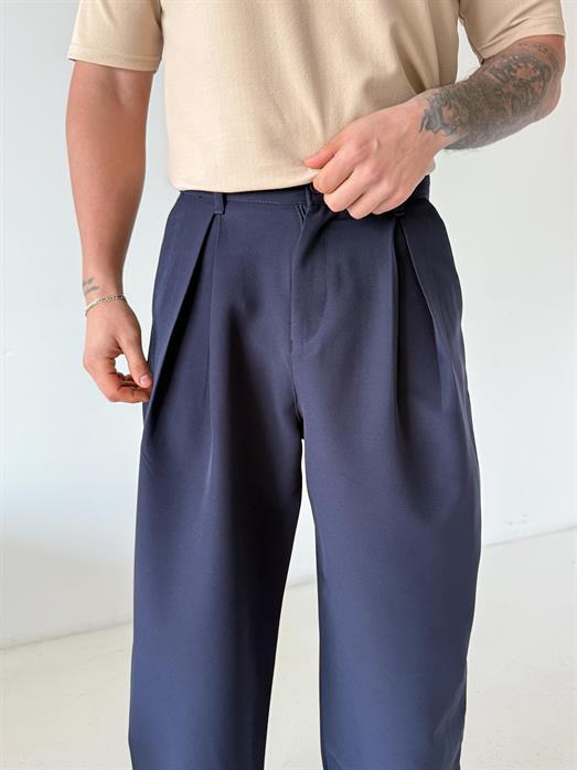 Lacivert Double Palazzo Pantalon 4062 PNC