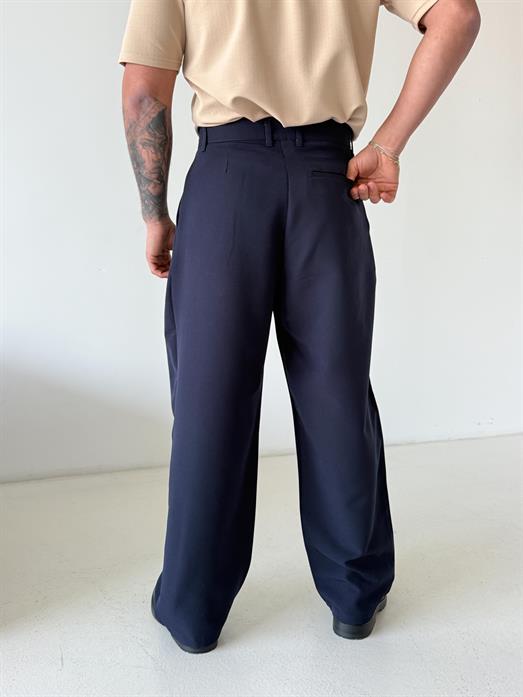 Lacivert Double Palazzo Pantalon 4062 PNC