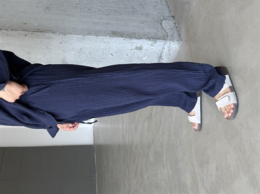 Lacivert Gofre Pamuk Pantalon SNZ 1349