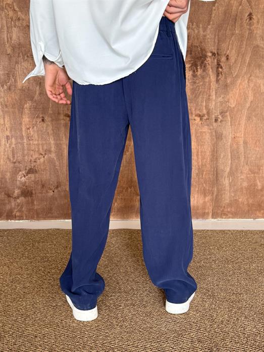 Lacivert Modal Bel Lastikli Pantalon PLZ