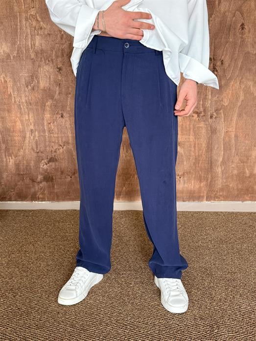 Lacivert Modal Bel Lastikli Pantalon PLZ