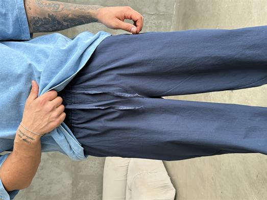Lacivert Poplin Super Baggy Bağcıklı Pantalon JJ 118