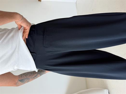 Lacivert Super Baggy Kumaş Pantalon BRR 40218