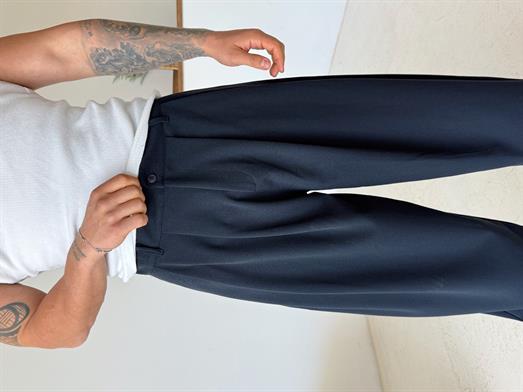 Lacivert Super Baggy Kumaş Pantalon BRR 40218