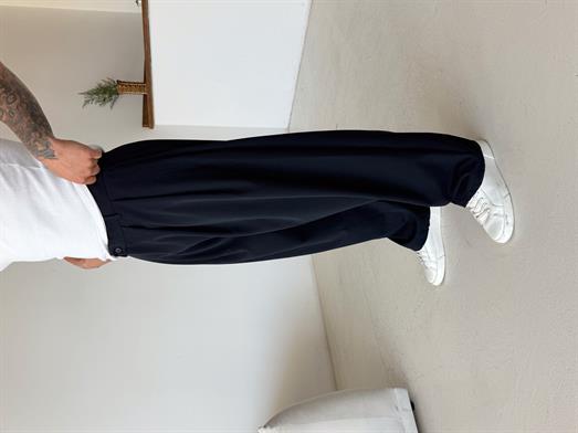 Lacivert Super Baggy Kumaş Pantalon BRR 40218