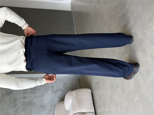 Lacivert Tokalı Baggy Kumaş Pantalon SNZ 5104