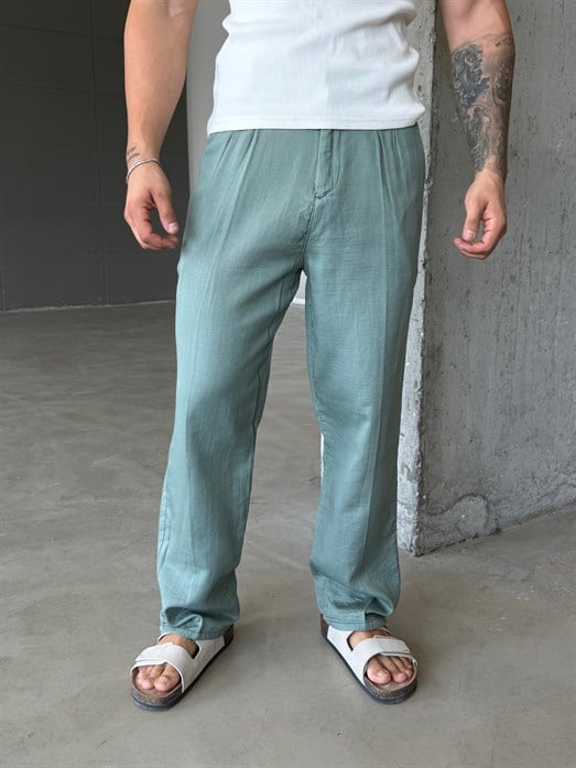 Mint Yumuşak Doku Keten Pantalon SNZ 1421